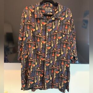 Men’s Nat Nast Multicolor Music Print Dress Shirt
